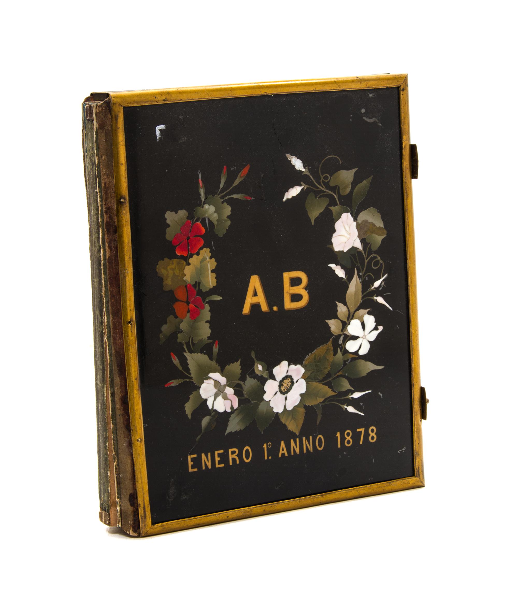 An Italian Pietra Dura Album, CIRCA 1878, Height 12 x width 9 1/4 inches. — CIRCA 1878,