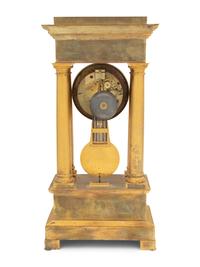A Charles X Gilt Bronze Mantel Clock