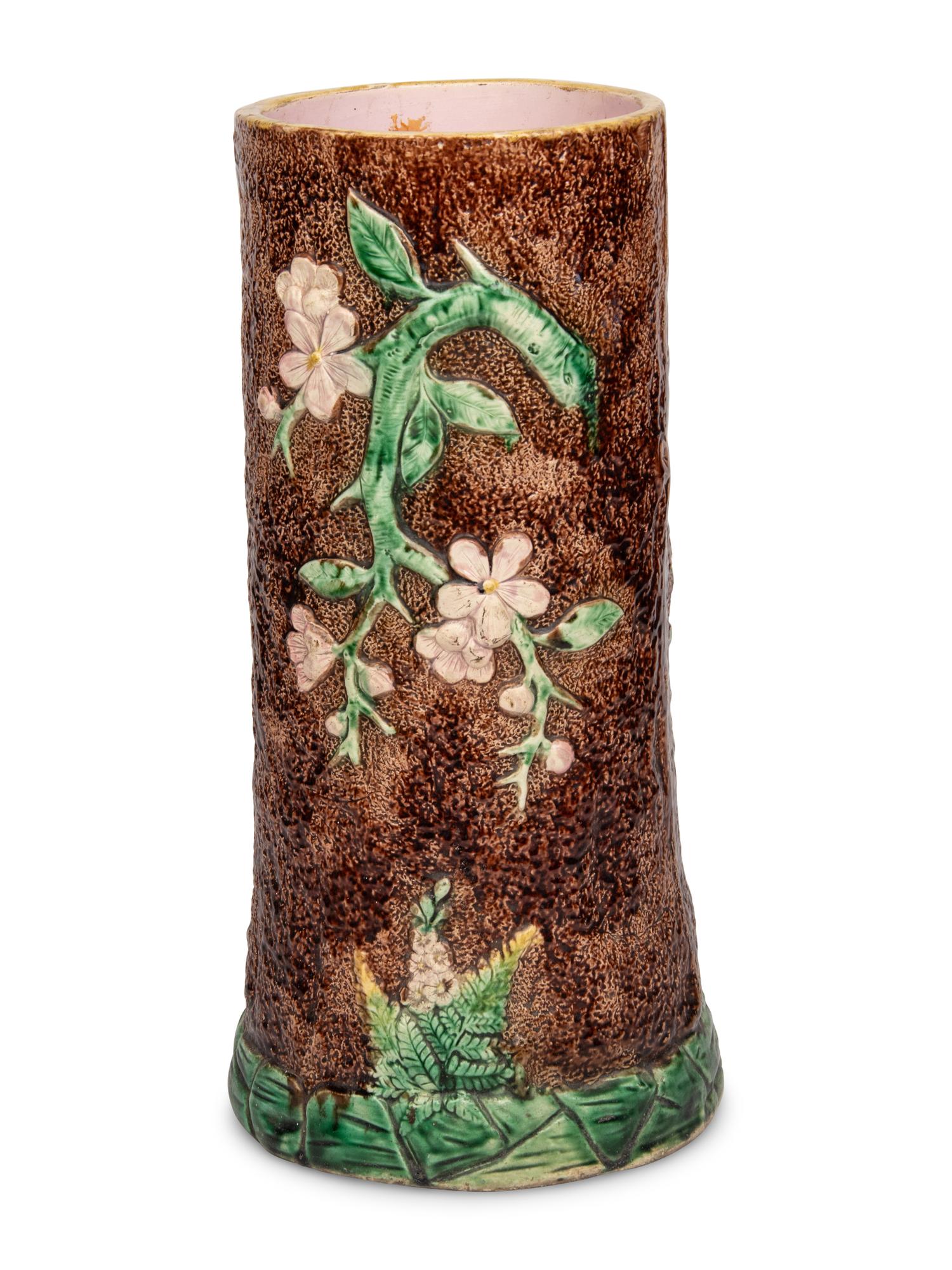 A Majolica Umbrella and Stick Stand