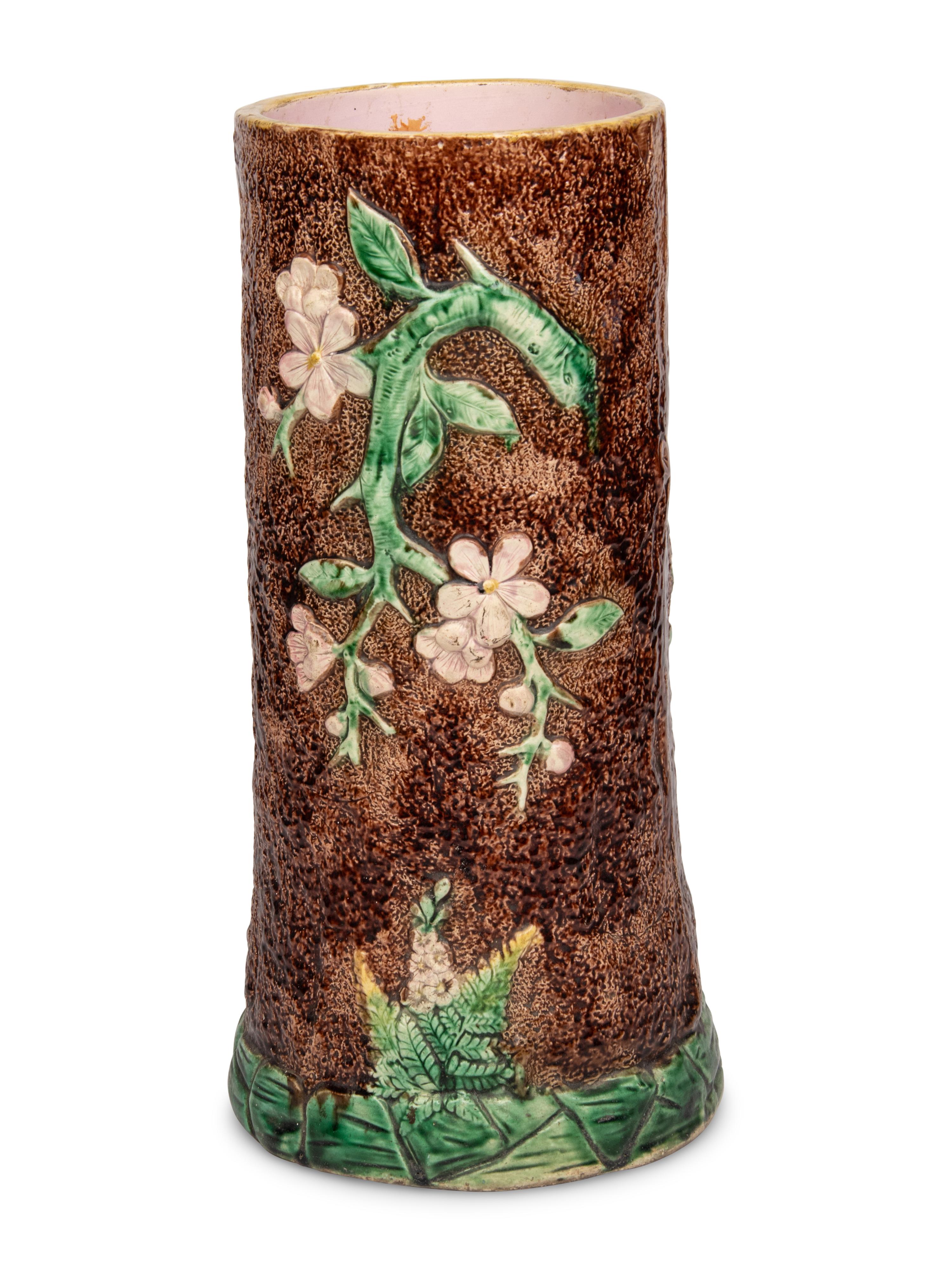 A Majolica Umbrella and Stick Stand