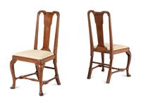 A Pair of George I Walnut Side Chairs