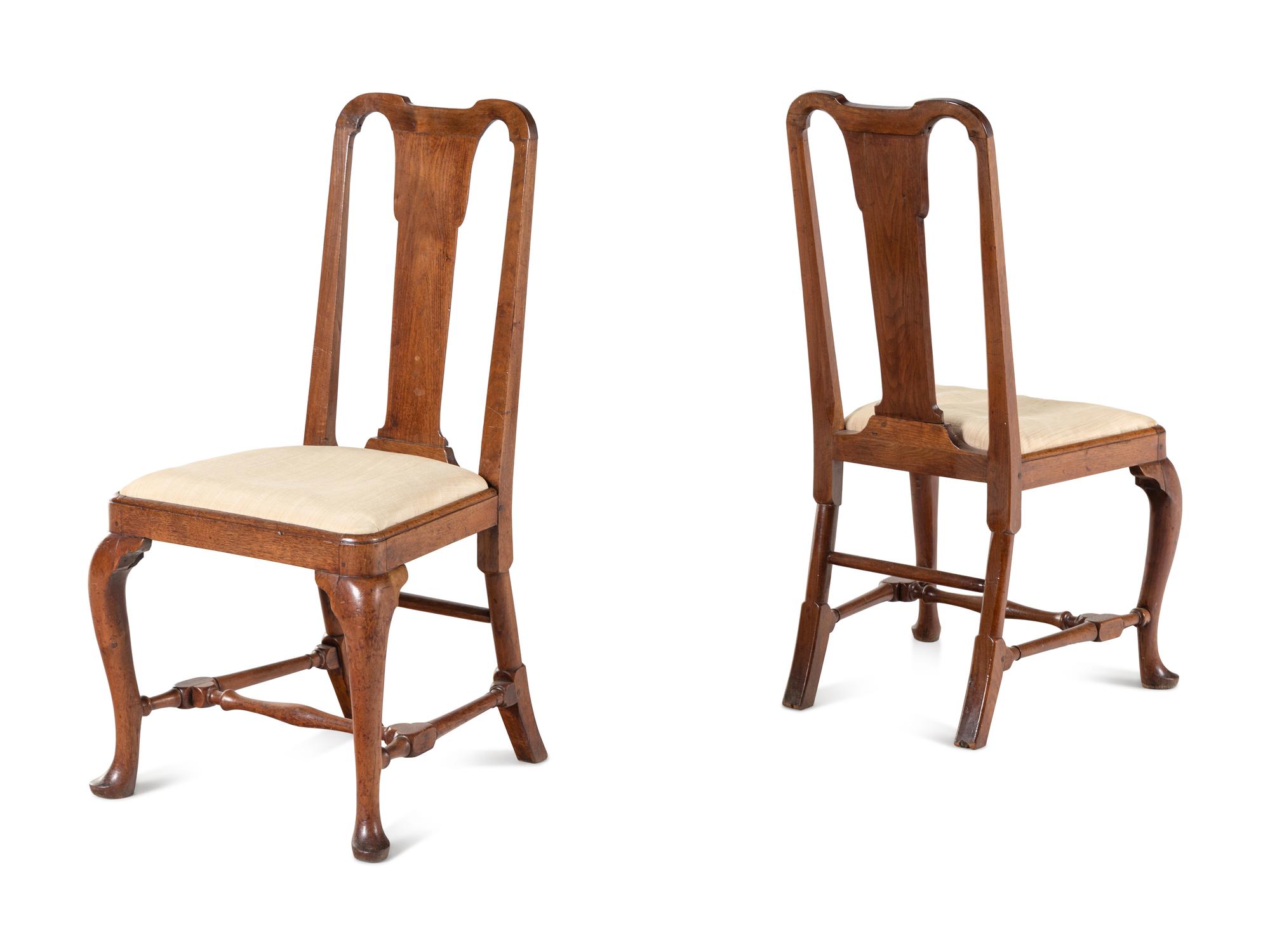 A Pair of George I Walnut Side Chairs