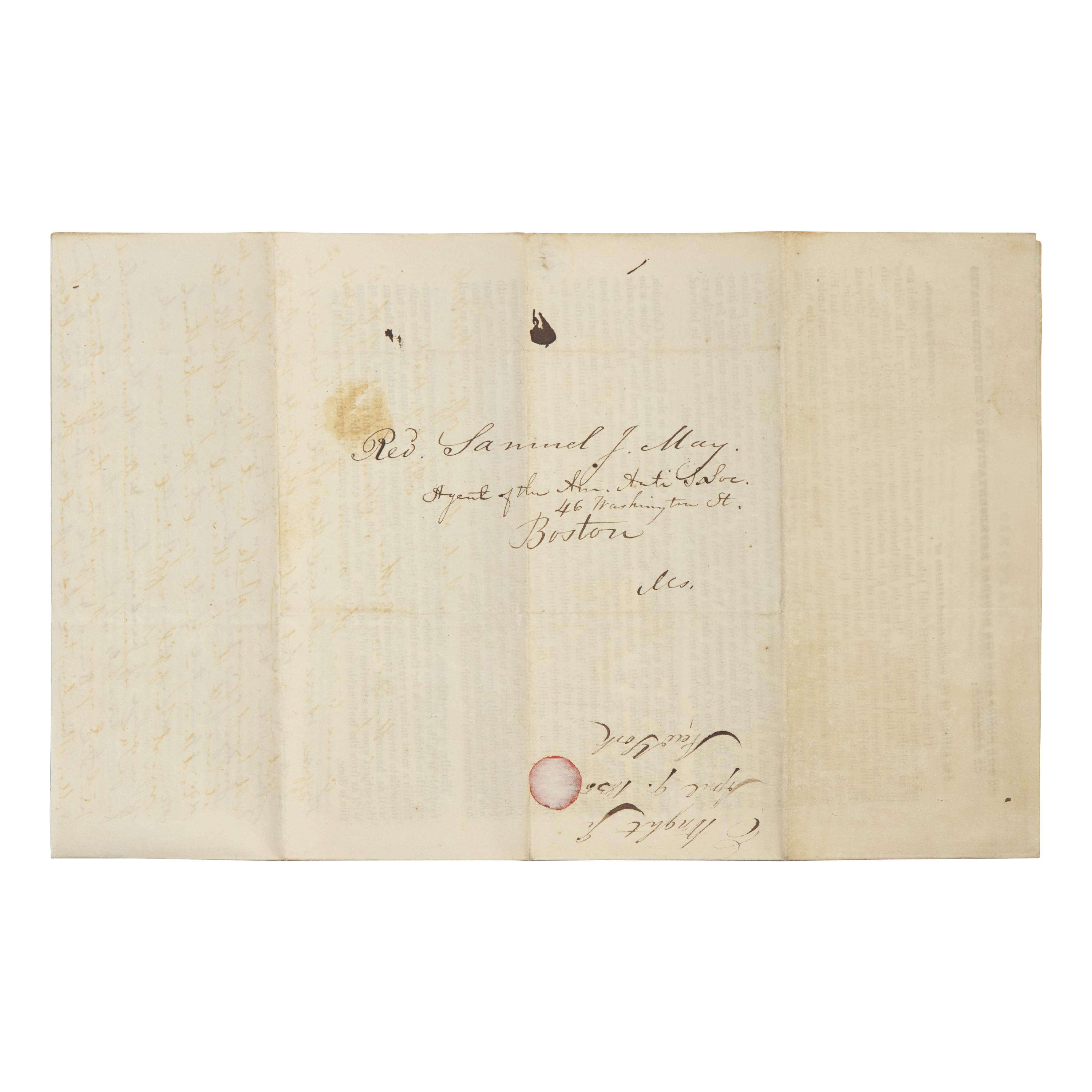 [African-Americana] Wright, Elizur, Jr. Autograph Letter, signed, on a Printed Circular Regarding the Abolition of Slavery in Washington, D.C.