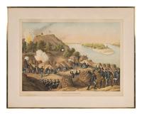 A group of 3 Kurz & Allison lithograph prints depicting battles of the American Civil War, comprising: