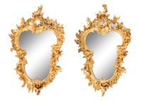 A Pair of Louis XV Giltwood Mirrors