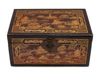 A Chinese Lacquered Leather Chest