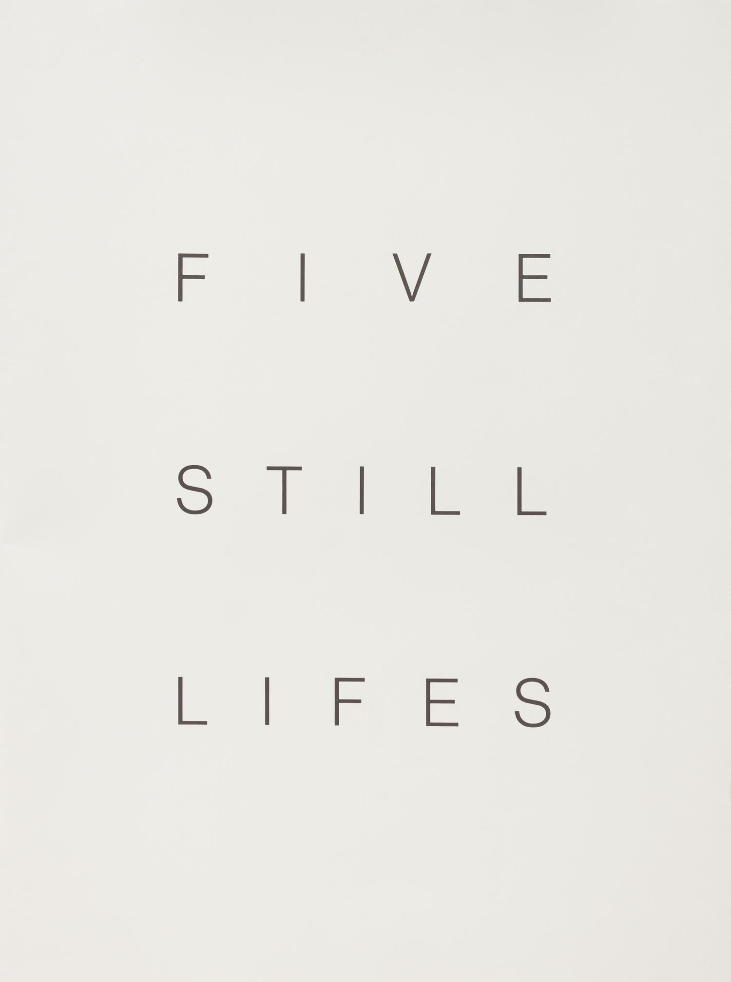 Five Still Lifes (incomplete portfolio of four prints with clamshell box)