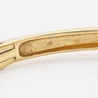 A 14K Yellow Gold and Diamond Bangel