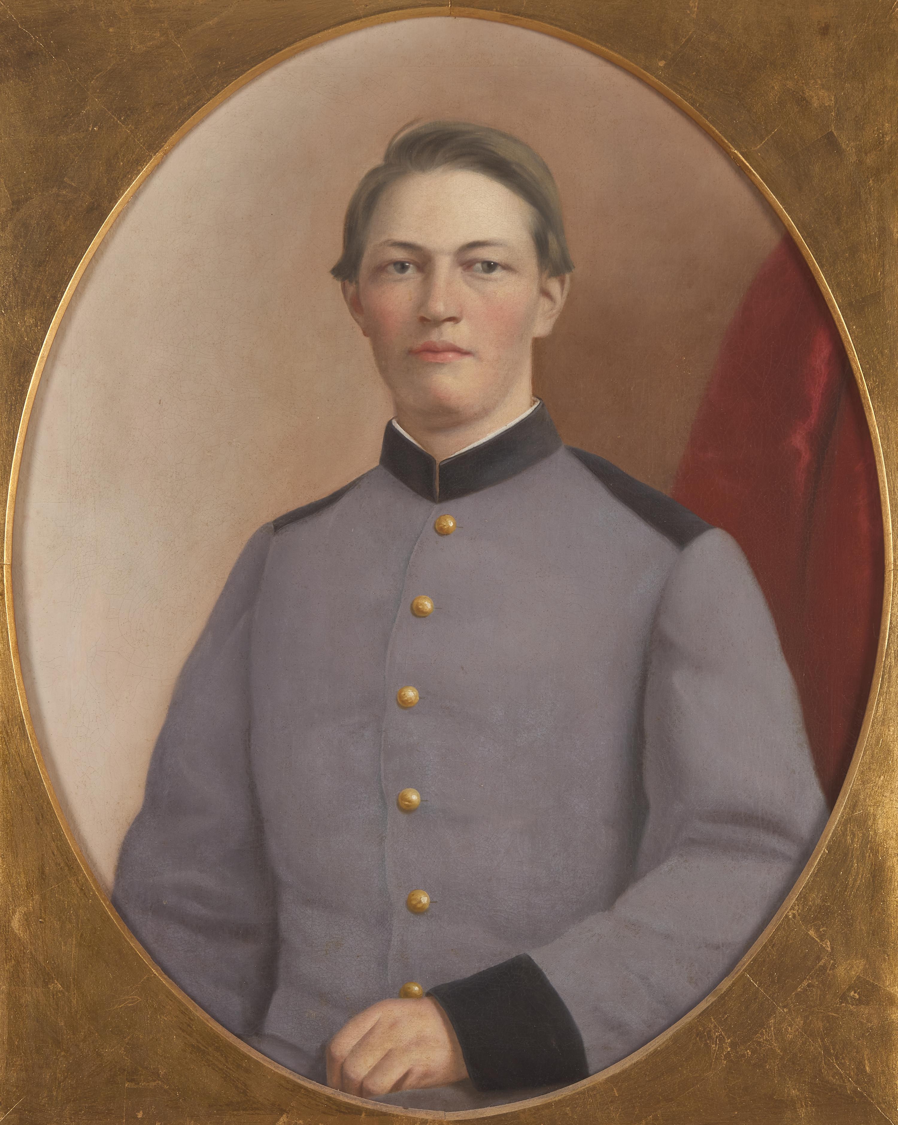 American School, 19th Century — Portrait of Young Soldier John Davidson Pitts (1843-1862)