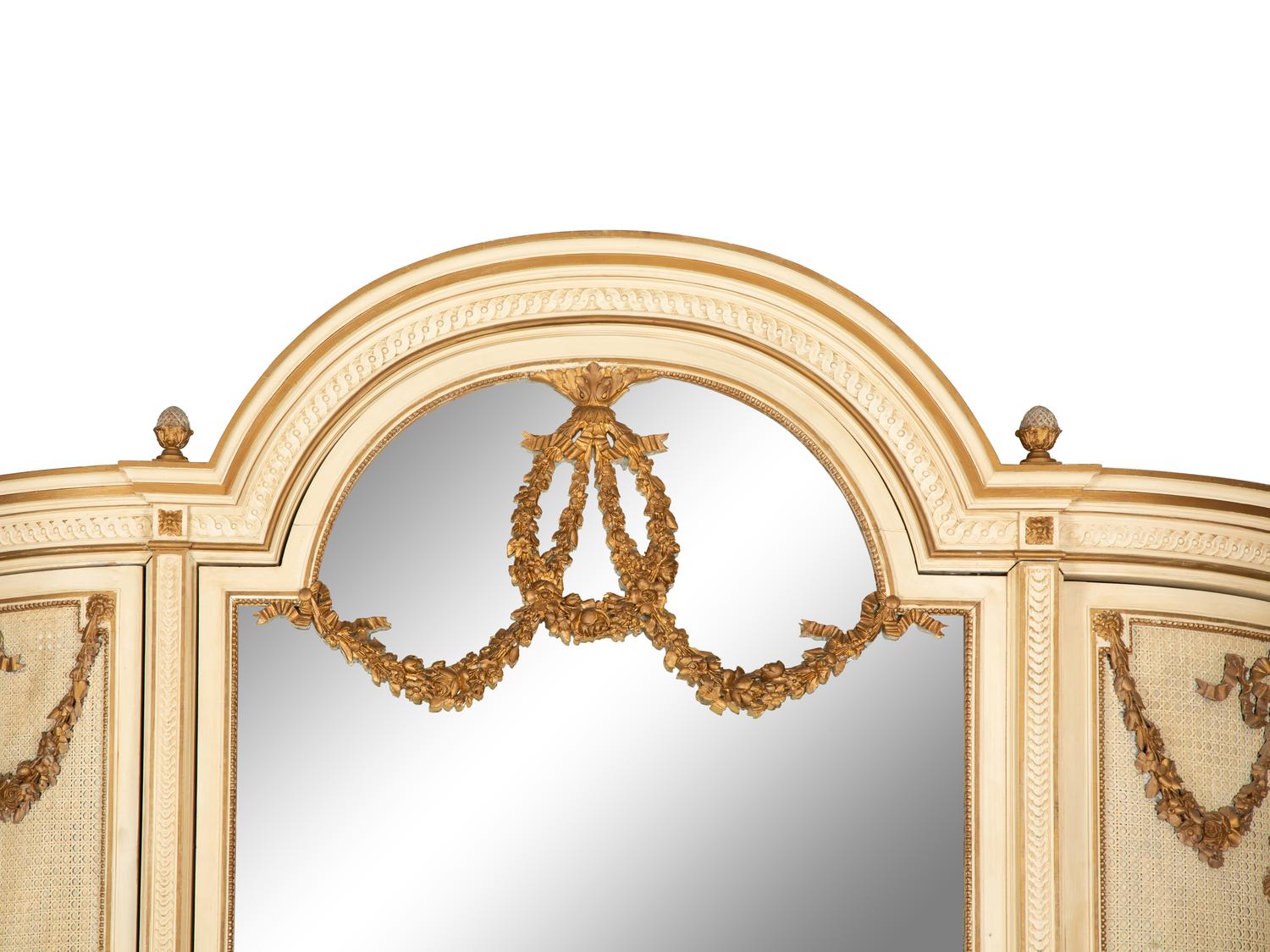 A Louis XVI Style Painted and Parcel Gilt Armoire — 20th Century