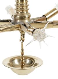 A Continental Brass Hanging Oil Fixture