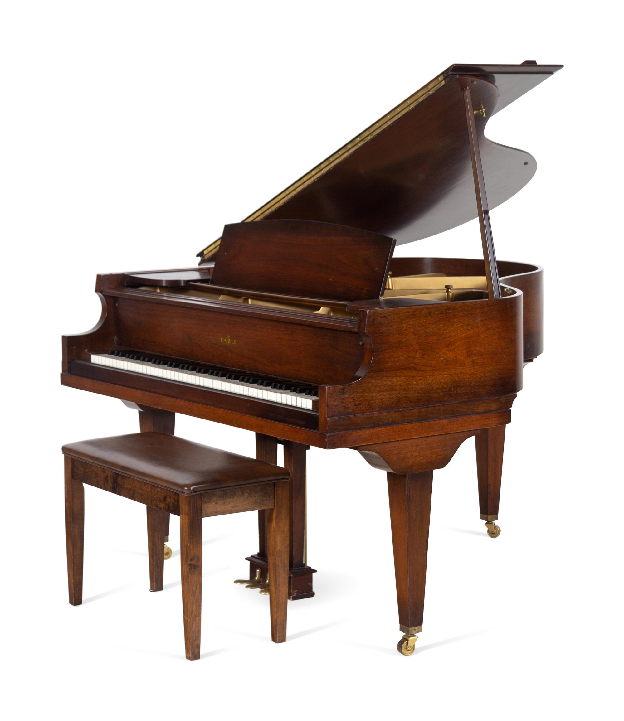 A Cable Mahogany Baby Grand Piano