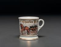 A Fire Chief's Porcelain Occupational Shaving Mug Belonging to Charles Higham