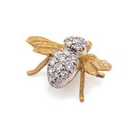 YELLOW GOLD AND DIAMOND BEE BROOCH