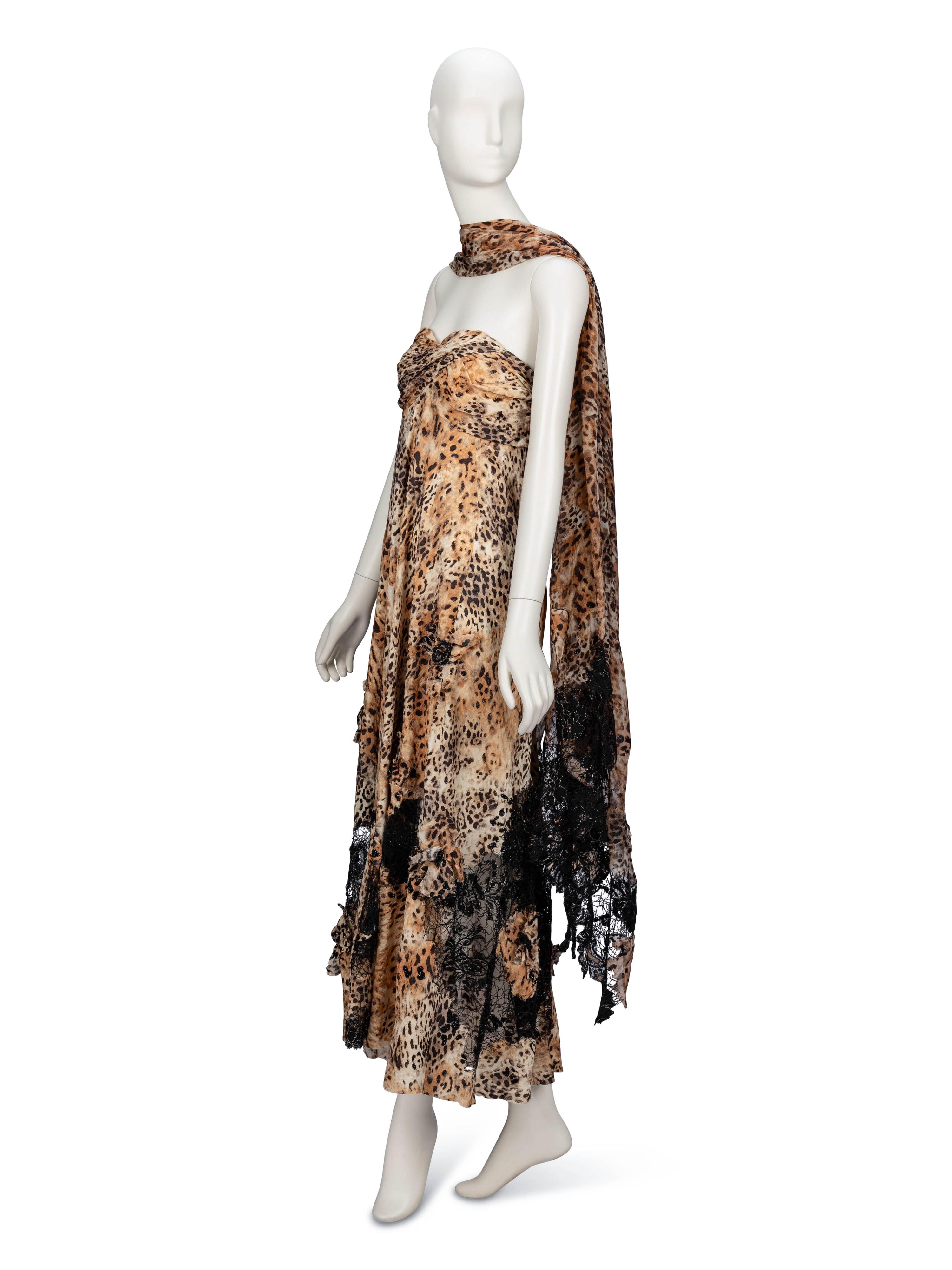 Carven Haute Couture, Cheetah Print Evening Gown & Wrap