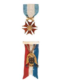 [CIVIL WAR]. Pair of veteran's medals incl. Society of the Army of the Tennessee medal identified to Captain Henry L. Swords, 36th, 59th & 57th Massachusetts Infantry Regiments, WIA at North Anna River.