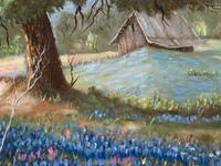 Two Works: Bluebells in a Meadow, oil on canvas and Bluebells on a Hillside , oil on board