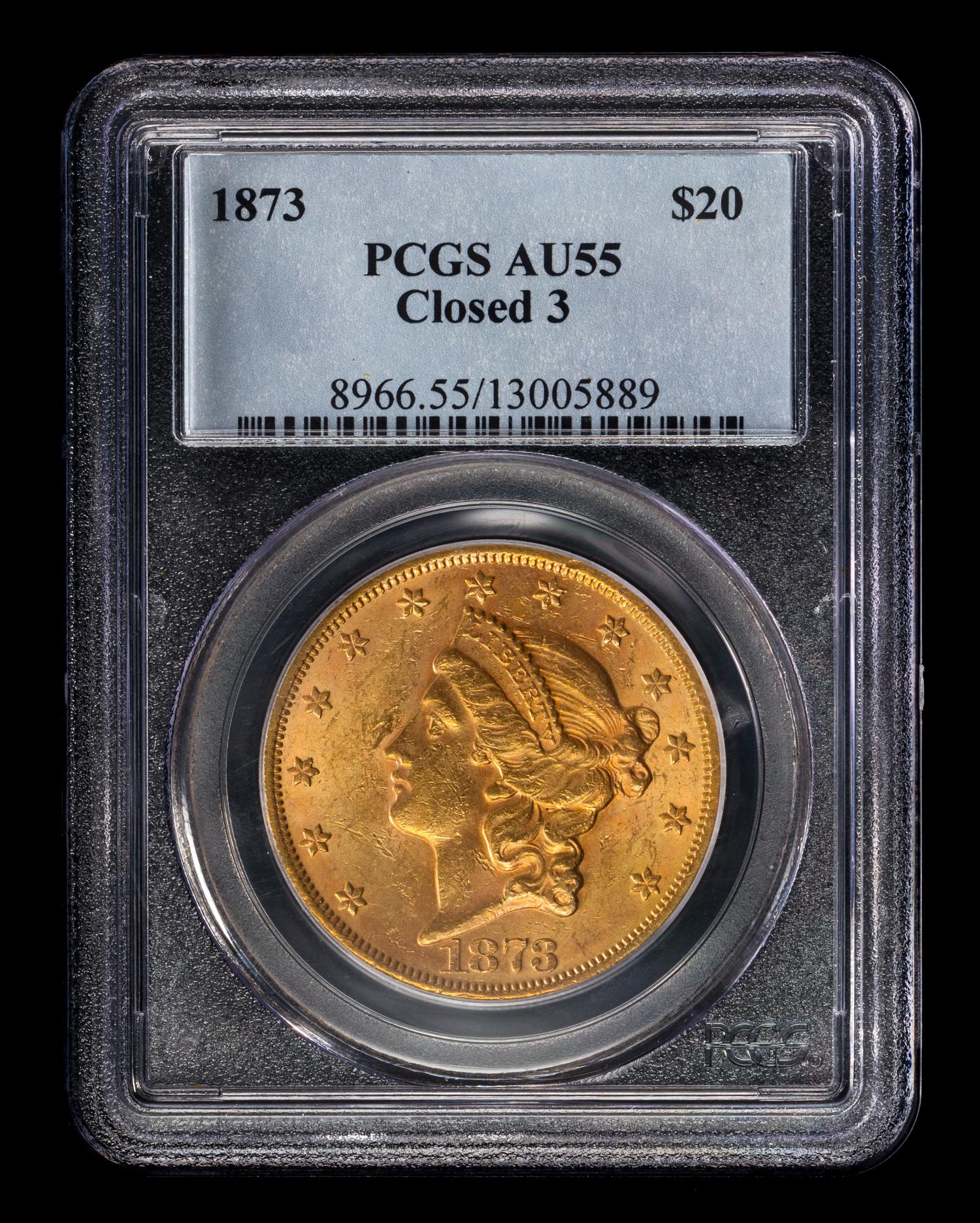 A United States 1873 Liberty Head: Closed 3 $20 Gold Coin