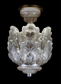 A Molded Glass Ceiling Fixture, Attributed to Lalique