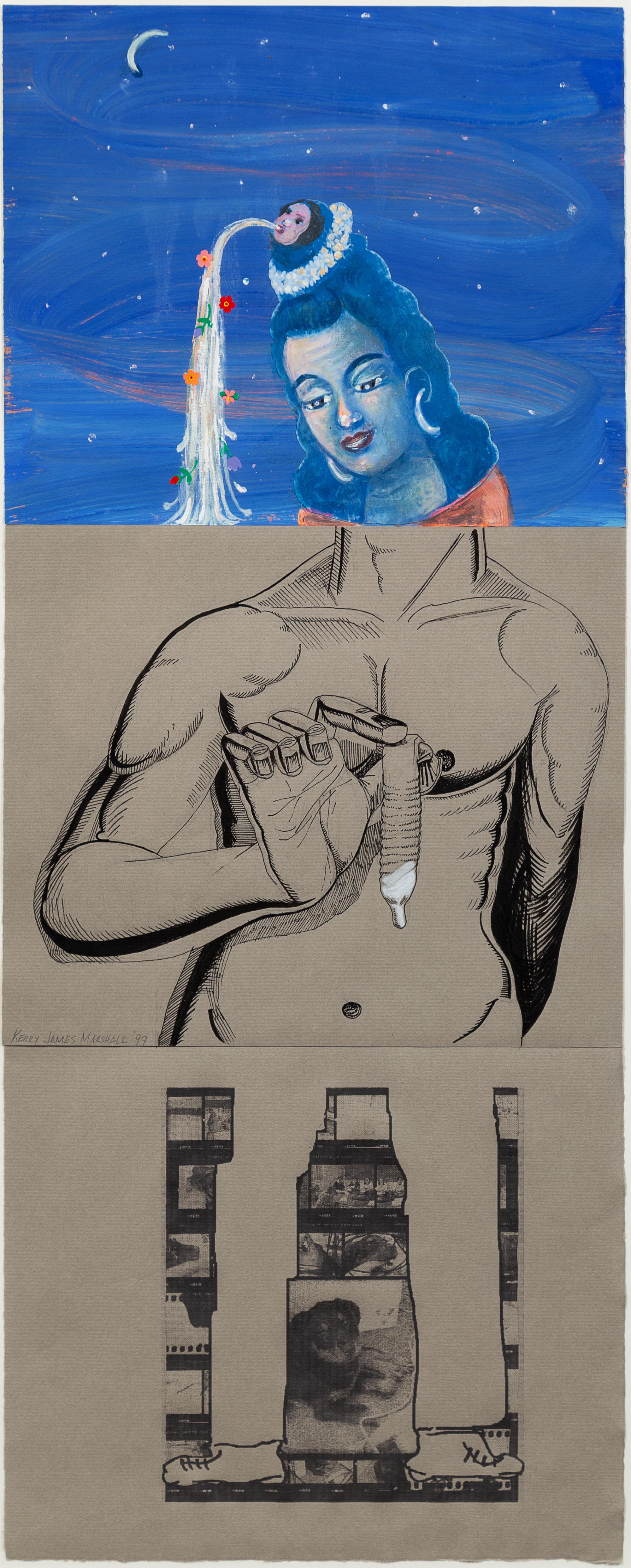 Various Artists (Phyllis Bramson, Kerry James Marshall, Jno Cook), (American, 20th/21st century), An Exquisite Corpse, 1999