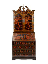 A Georgian Style Chinoiserie-Decorated Secretary