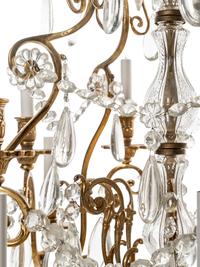 A French Brass and Cut Glass Twenty-Light Chandelier