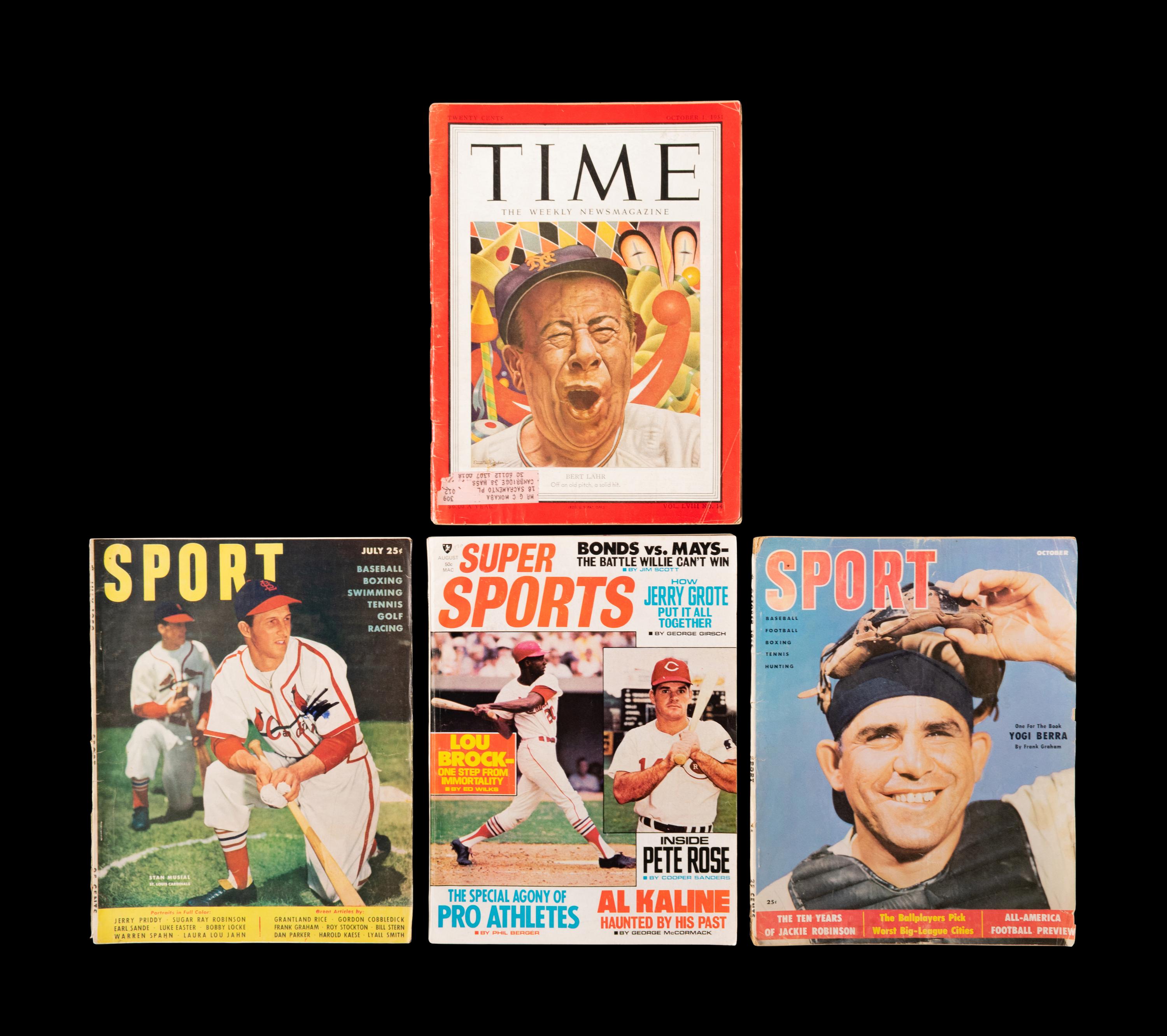 A Group of Baseball Magazines and Ephemera Including Lou Gehrig and Joe DiMaggio,