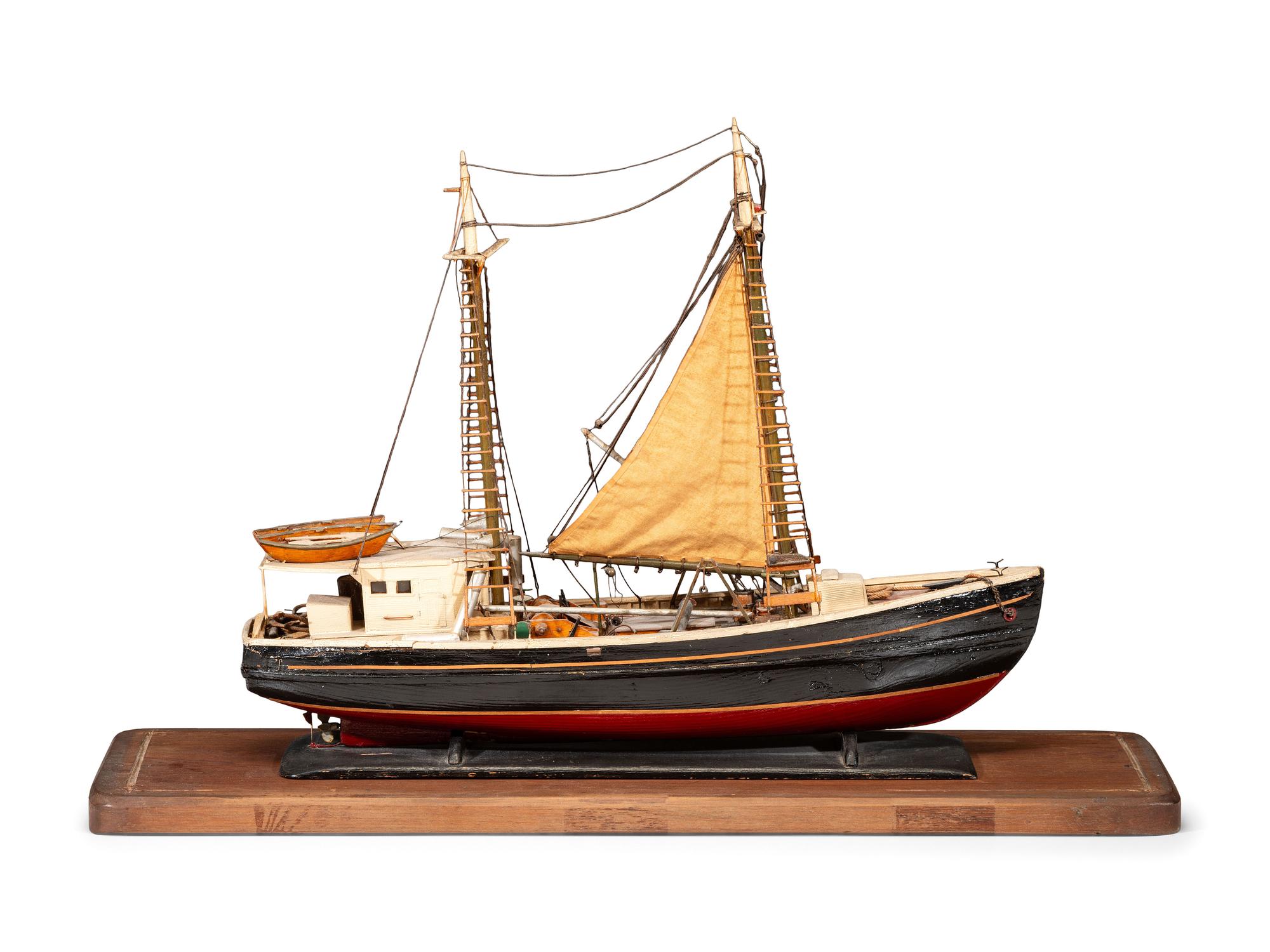A Carved and Painted Wood Great Lakes Ship Model