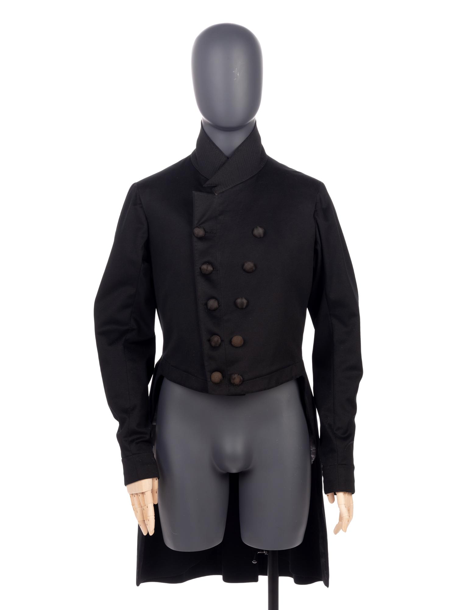 Men's Rare 19th Century Wool Jacket with Tails, 1840s