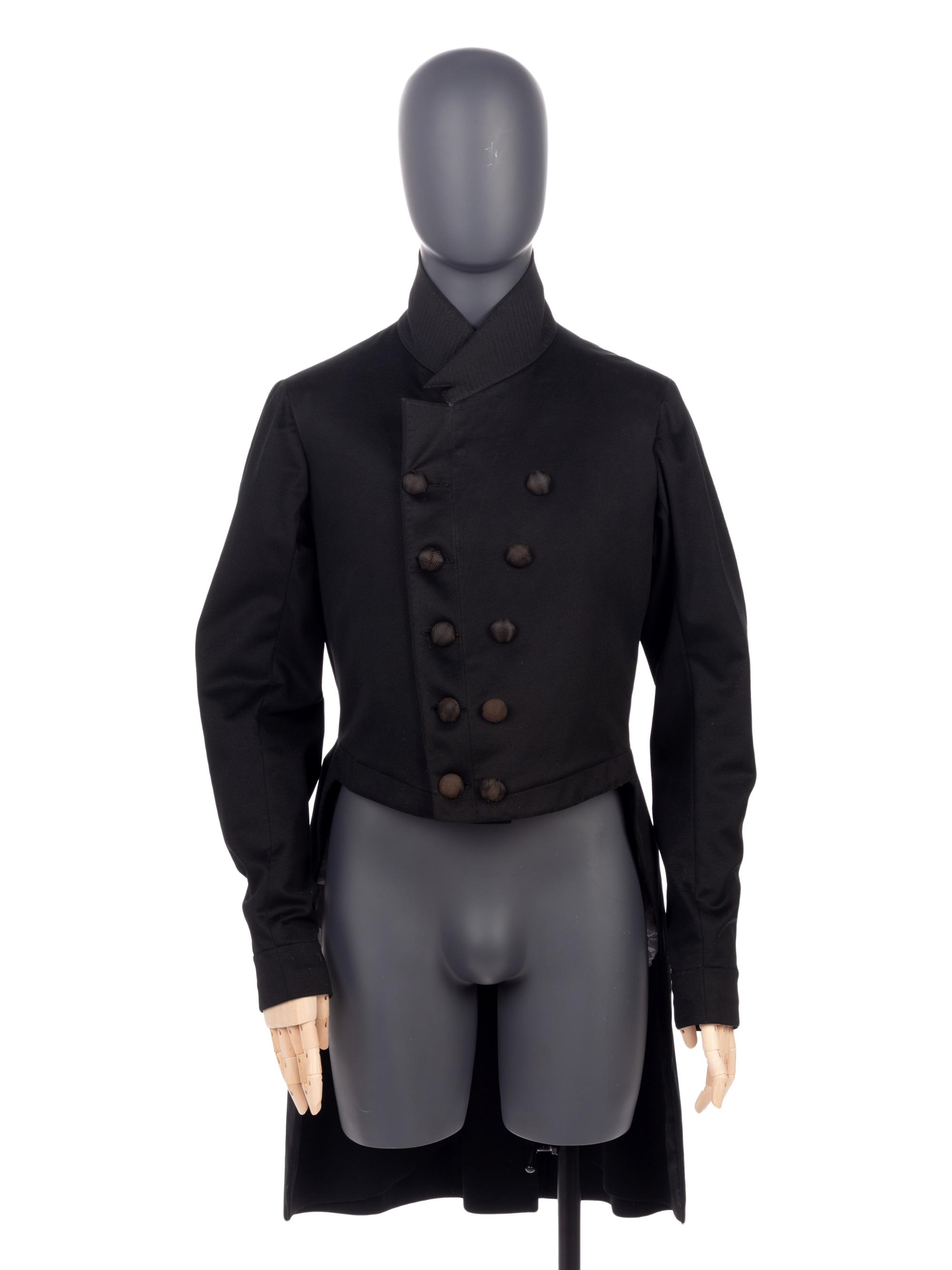 Men's Rare 19th Century Wool Jacket with Tails, 1840s