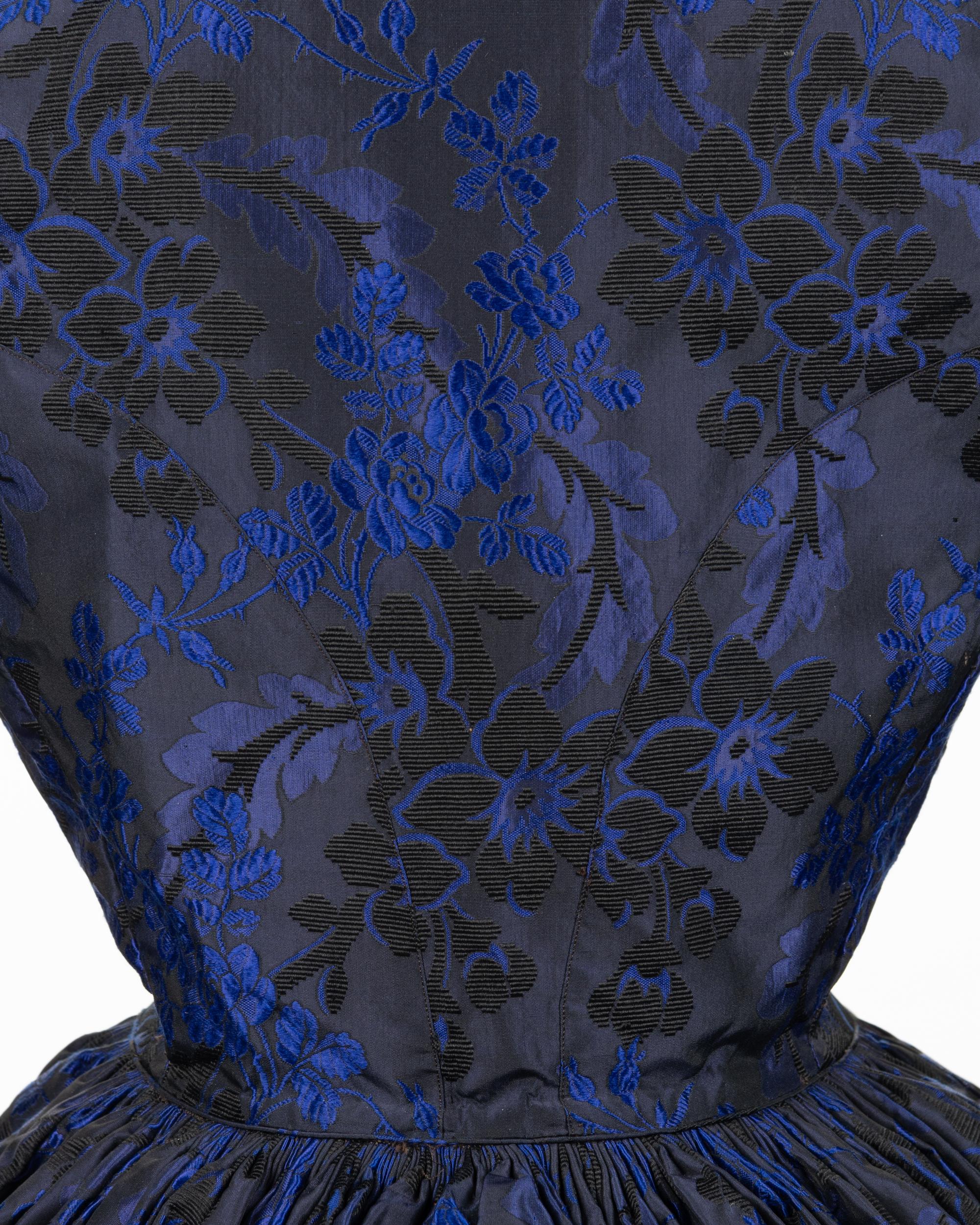 Floral Silk Jacquard Dress, 1860s