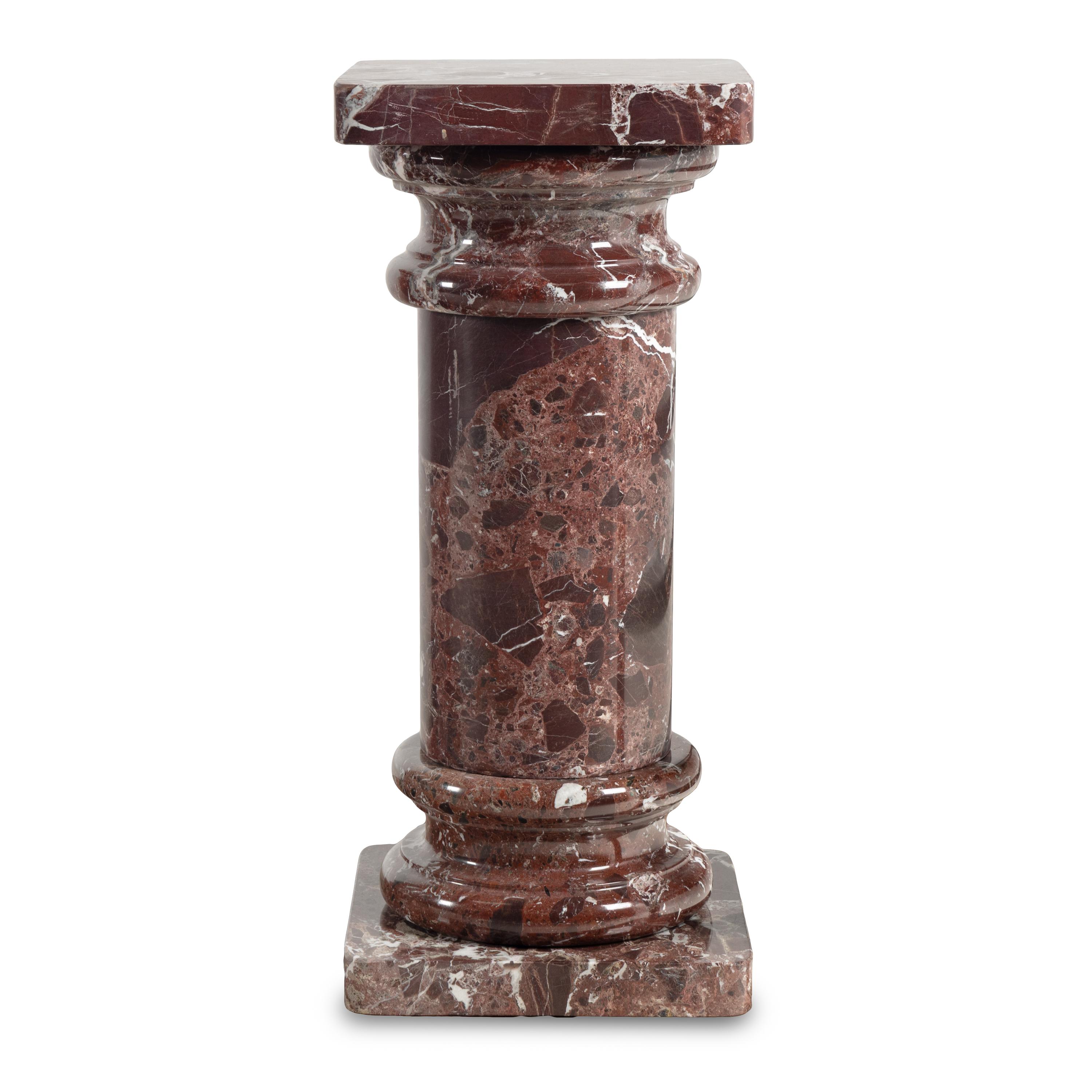 A Rosso Levanto Marble Pedestal