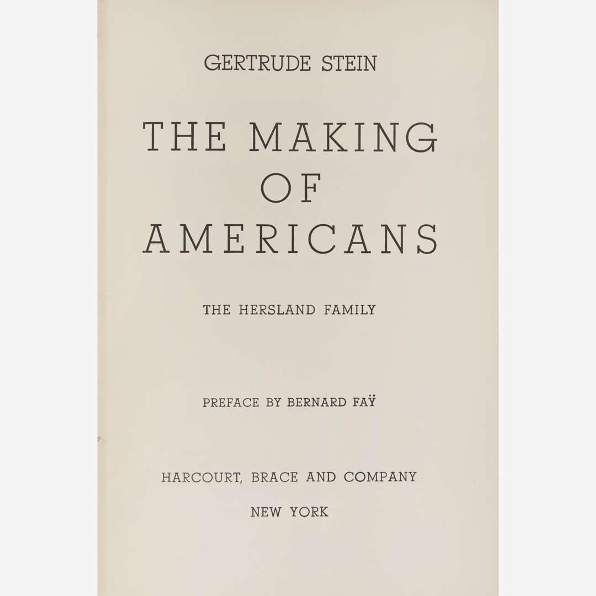 [Literature] Stein, Gertrude Group of 4 Editions of "The Making of Americans"
