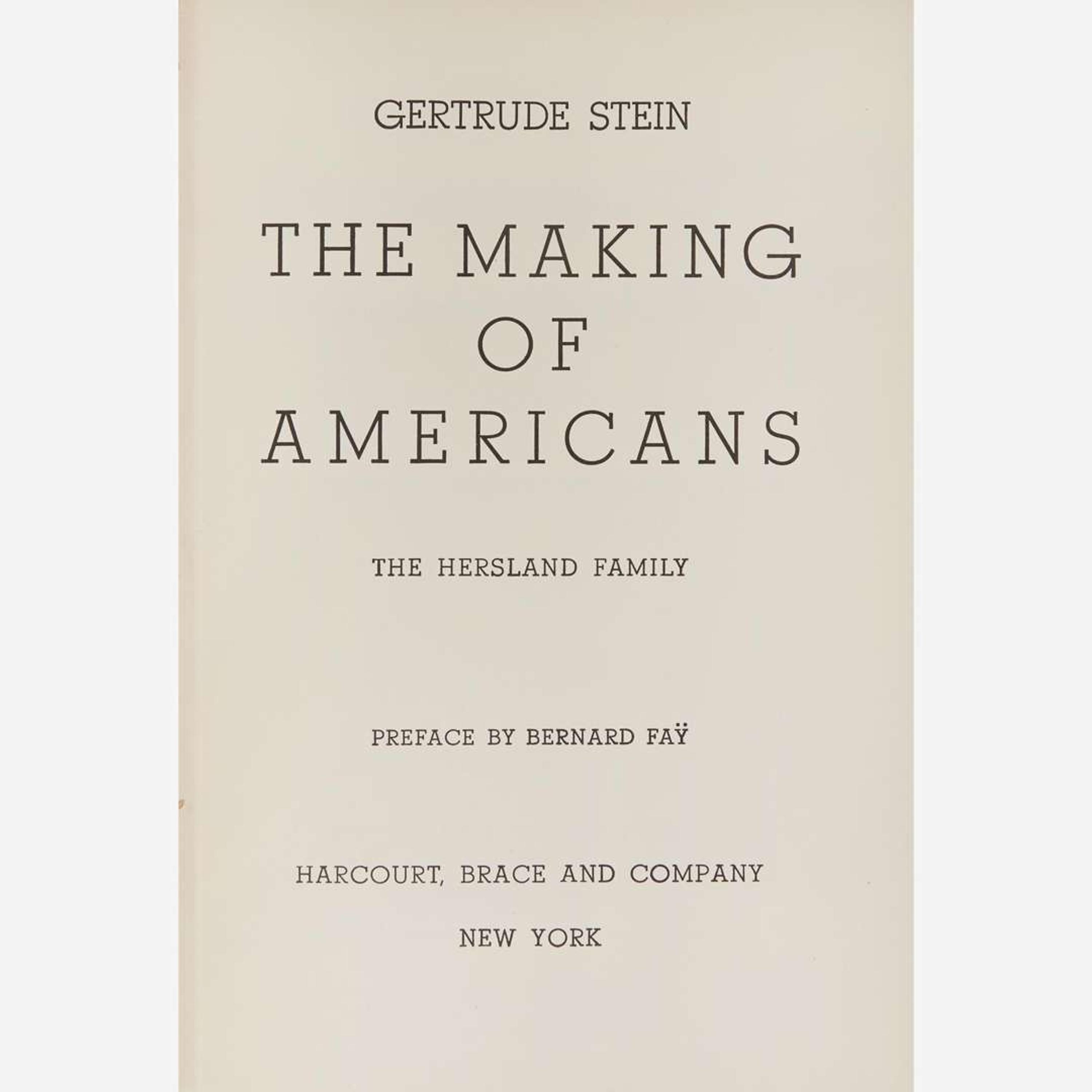 [Literature] Stein, Gertrude Group of 4 Editions of "The Making of Americans"