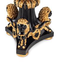 A Continental Black-Painted and Parcel Gilt Inlaid Marble-Top Center Table