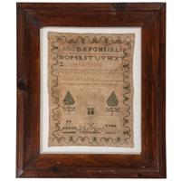 An Embroidered Needlework Alphabet Sampler, Signed Catharine Shafer
