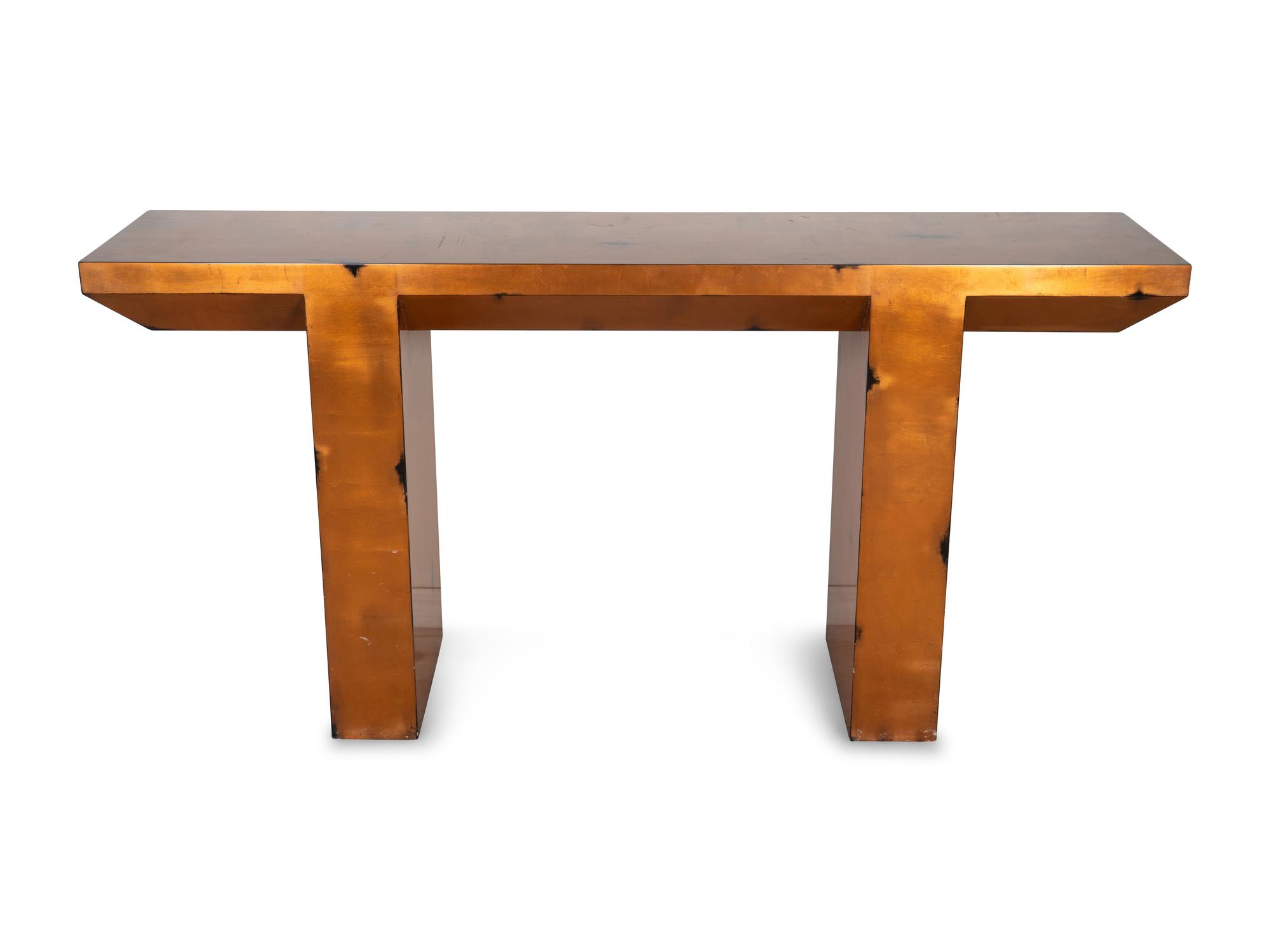 A Contemporary Bronze-Lacquered Console — IN THE MANNER OF KARL SPRINGER, 20TH CENTURY