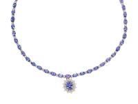 TANZANITE AND DIAMOND SET