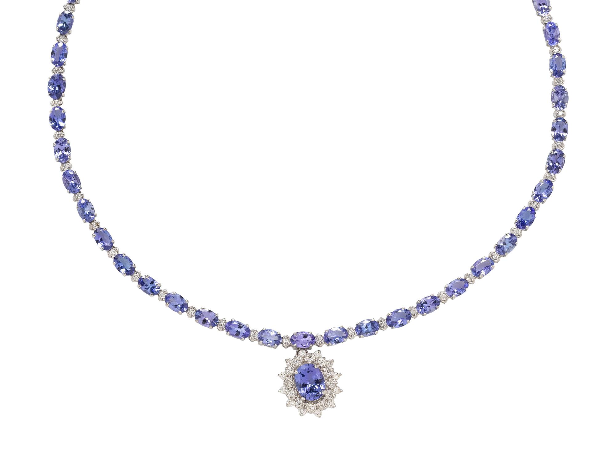 TANZANITE AND DIAMOND SET