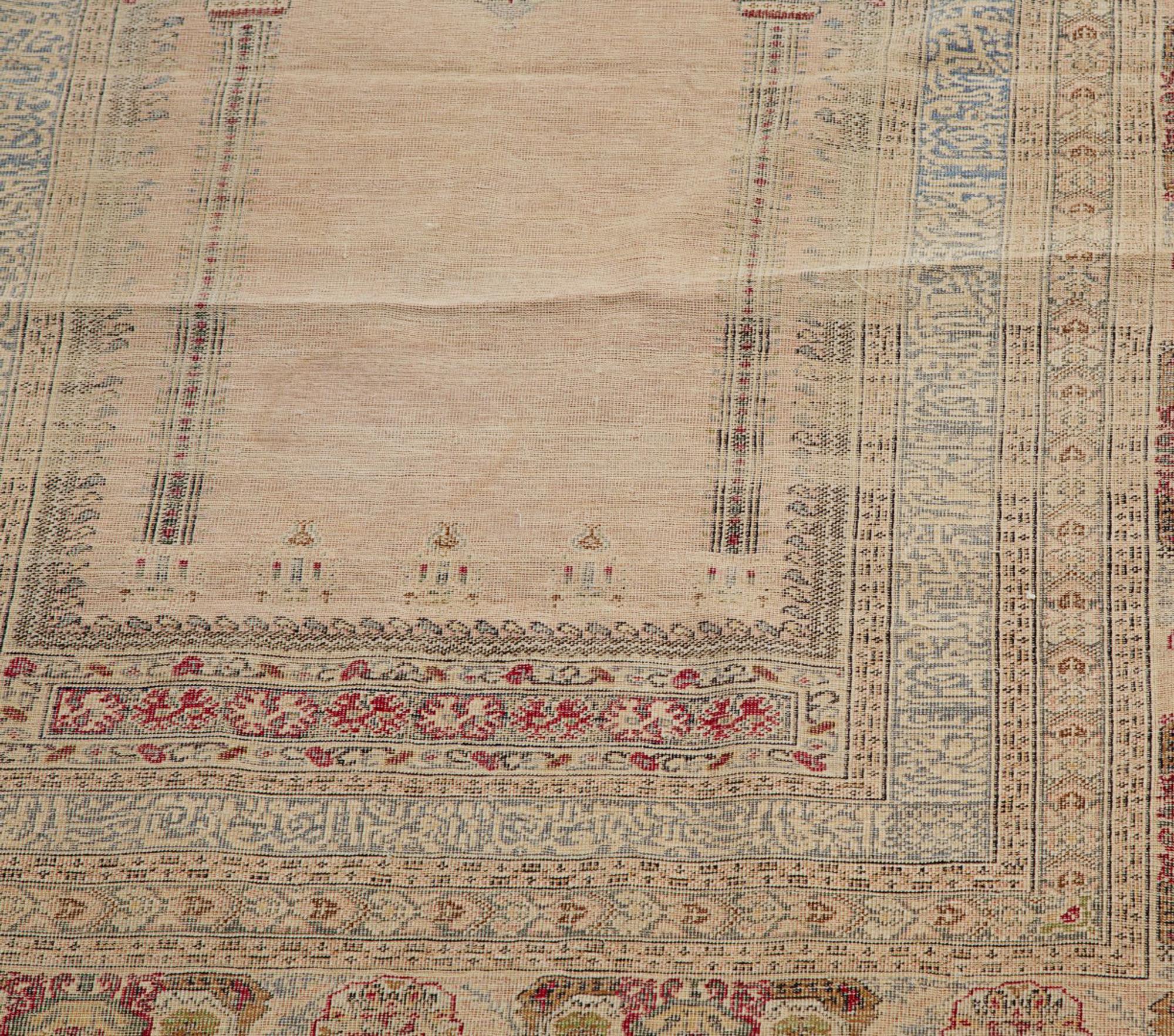 A Turkish Silk Prayer Rug — 19TH CENTURY