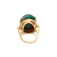 YELLOW GOLD, LAPIS LAZULI AND MALACHITE RING