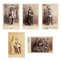 [Wild West Shows]. A group of 5 cabinet cards of Sioux Indians by Anderson and Bogardus.