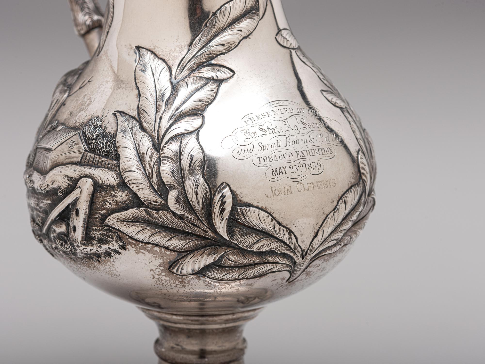 A Kentucky State Agricultural Society Coin Silver Presentation Pitcher