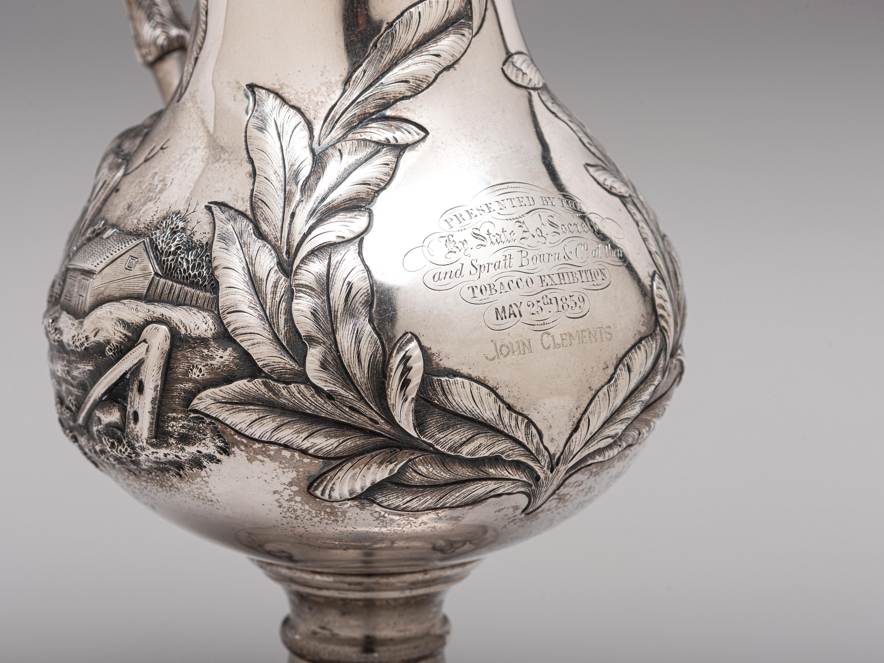 A Kentucky State Agricultural Society Coin Silver Presentation Pitcher