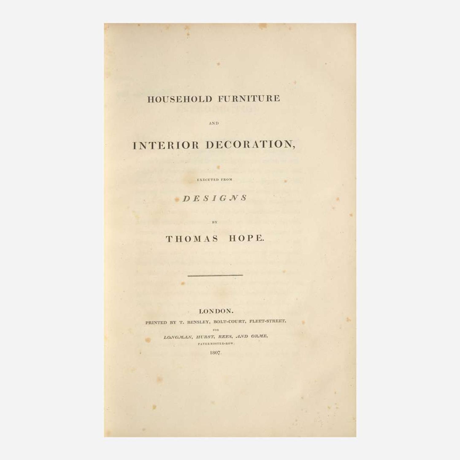 [Decorative Arts] Hope, Thomas Household Furniture and Interior Decoration...