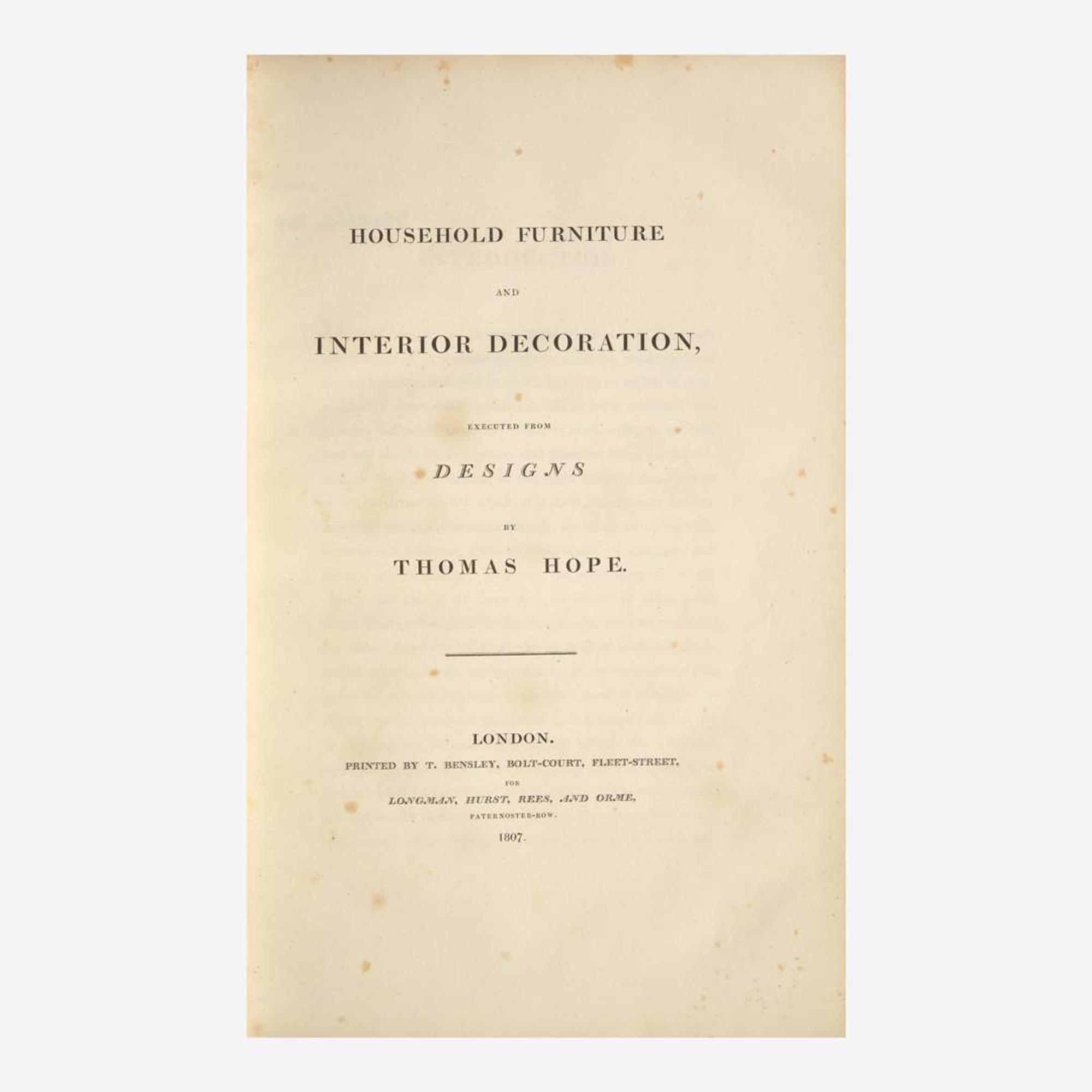 [Decorative Arts] Hope, Thomas Household Furniture and Interior Decoration...