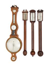 Four English Mahogany Barometers