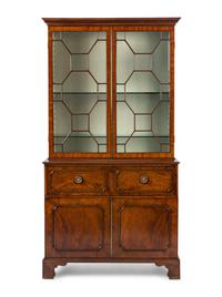 A George III Mahogany Bureau Bookcase