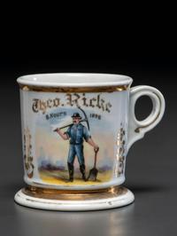 A Miner's Porcelain Occupational Shaving Mug