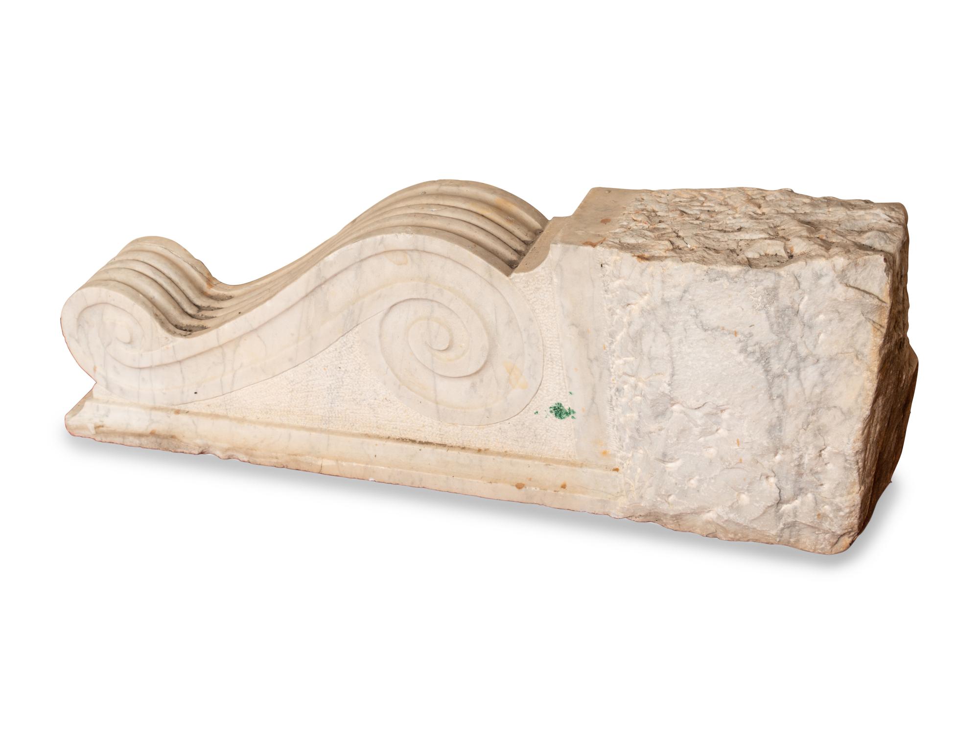 A Pair of Italian Carved Marble Corbels